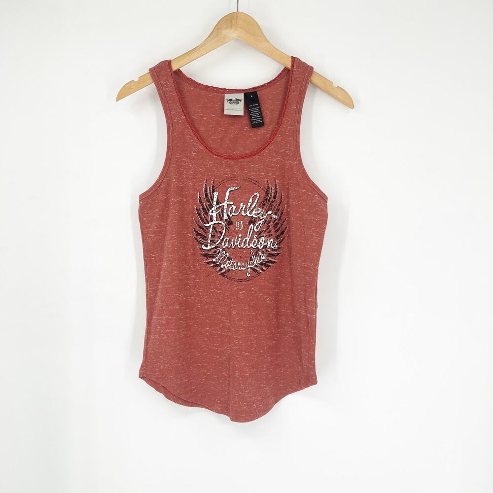 Y2k Vintage Harley-Davidson Motorcycles Graphic Tank Top Size Large